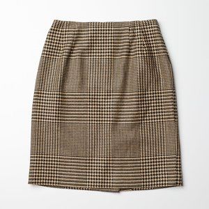 Camel -Plaid Wool Skirt - Talbot's Size 4